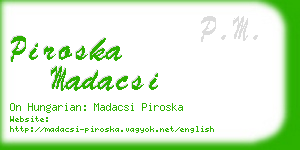 piroska madacsi business card